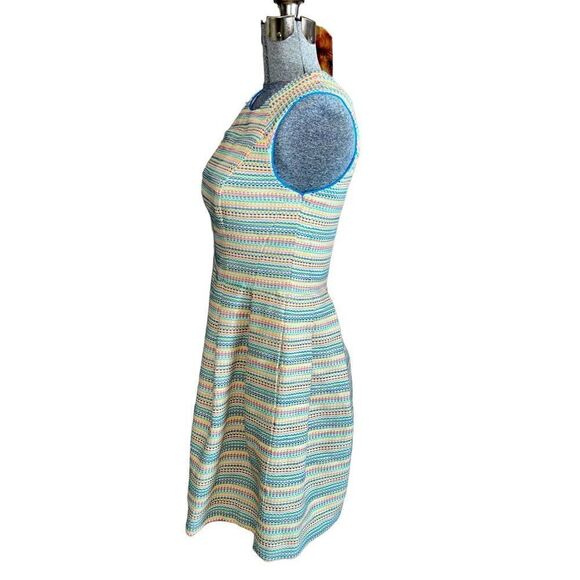 Shoshanna Prism Neon Pleated Fit and Flared Retro Dress - Picture 6 of 15